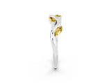 White gold Marquise Yellow Sapphire Twisted Band with Prong Setting_20