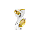 White gold Marquise Yellow Sapphire Twisted Band with Prong Setting_23