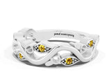 White gold Marquise Yellow Sapphire Vine Eternity Band with Bezel Setting_6