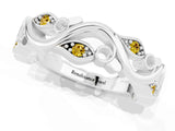 White gold Marquise Yellow Sapphire Vine Eternity Band with Bezel Setting_7