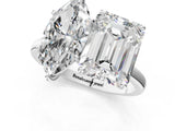 White gold Marquise and Emerald Cut Toi Moi Ring with Prong Setting_51