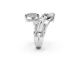 White gold Marquise and Pear Diamond Toi Moi Ring with Baguette Diamond Accents_14