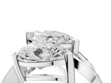 White gold Marquise and Pear Diamond Toi Moi Ring with Baguette Diamond Accents_16