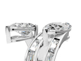 White gold Marquise and Pear Diamond Toi Moi Ring with Baguette Diamond Accents_17