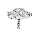 White gold Marquise and Princess Toi Moi Ring with Prong Setting and Micro Pave Band 5