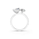White gold Marquise and Princess Toi Moi Ring with Prong Setting and Pave Band 3