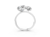 White gold Marquise and Princess Toi Moi Ring with Prong Setting and Plain Band 3