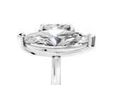 White gold Marquise and Princess Toi Moi Ring with Prong Setting and Plain Band 5