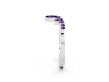 White gold Marquise and Round Amethyst Chevron Band with Prong Setting_8