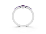 White gold Marquise and Round Amethyst Chevron Band with Prong Setting_9