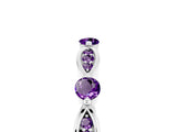 White gold Marquise and Round Amethyst Milgrain Band with Bezel Setting_23