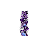 White gold Marquise and Round Amethyst Vine Eternity Band with Prong Setting_11