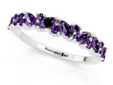 White gold Marquise and Round Amethyst Vine Eternity Band with Prong Setting_7