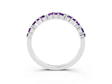 White gold Marquise and Round Amethyst Vine Eternity Band with Prong Setting_9