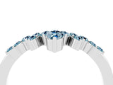 White gold Marquise and Round Aquamarine Chevron Band with Prong Setting_10