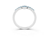White gold Marquise and Round Aquamarine Chevron Band with Prong Setting_9