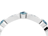White gold Marquise and Round Aquamarine Milgrain Band with Bezel Setting_10