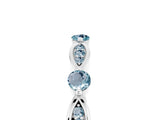 White gold Marquise and Round Aquamarine Milgrain Band with Bezel Setting_11
