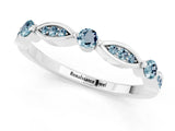 White gold Marquise and Round Aquamarine Milgrain Band with Bezel Setting_7