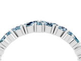 White gold Marquise and Round Aquamarine Vine Eternity Band with Prong Setting_10