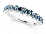 White gold Marquise and Round Aquamarine Vine Eternity Band with Prong Setting_7