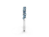 White gold Marquise and Round Aquamarine Vine Eternity Band with Prong Setting_8