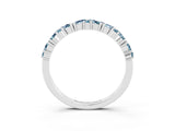 White gold Marquise and Round Aquamarine Vine Eternity Band with Prong Setting_9