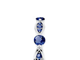 White gold Marquise and Round Blue Sapphire Milgrain Band with Bezel Setting_11