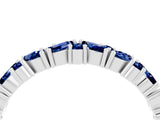 White gold Marquise and Round Blue Sapphire Vine Eternity Band with Prong Setting_10