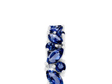 White gold Marquise and Round Blue Sapphire Vine Eternity Band with Prong Setting_11