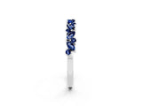 White gold Marquise and Round Blue Sapphire Vine Eternity Band with Prong Setting_8