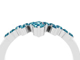 White gold Marquise and Round Blue Topaz Chevron Band with Prong Setting_10