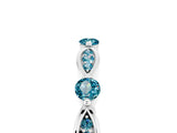 White gold Marquise and Round Blue Topaz Milgrain Band with Bezel Setting_11