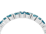 White gold Marquise and Round Blue Topaz Vine Eternity Band with Prong Setting_10