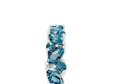 White gold Marquise and Round Blue Topaz Vine Eternity Band with Prong Setting_11
