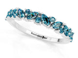 White gold Marquise and Round Blue Topaz Vine Eternity Band with Prong Setting_7