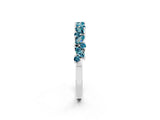 White gold Marquise and Round Blue Topaz Vine Eternity Band with Prong Setting_8
