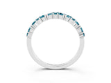 White gold Marquise and Round Blue Topaz Vine Eternity Band with Prong Setting_9