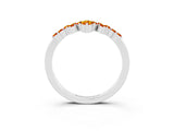 White gold Marquise and Round Citrine Chevron Band with Prong Setting_9