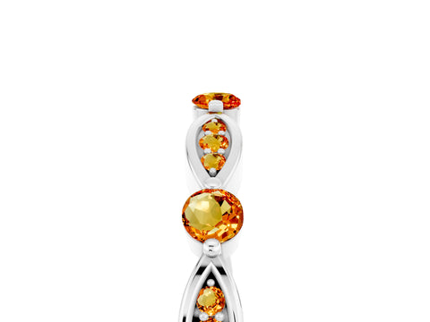 White gold Marquise and Round Citrine Milgrain Band with Bezel Setting_11