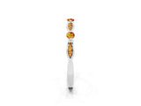 White gold Marquise and Round Citrine Milgrain Band with Bezel Setting_8