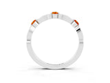 White gold Marquise and Round Citrine Milgrain Band with Bezel Setting_9