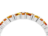 White gold Marquise and Round Citrine Vine Eternity Band with Prong Setting_10