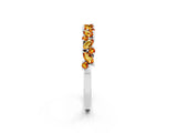 White gold Marquise and Round Citrine Vine Eternity Band with Prong Setting_8