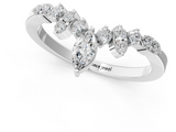 White gold Marquise and Round Diamond Chevron Band with Prong Setting_112