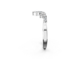 White gold Marquise and Round Diamond Chevron Band with Prong Setting_113