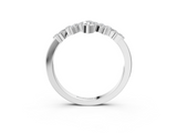 White gold Marquise and Round Diamond Chevron Band with Prong Setting_115