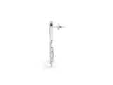 White gold Marquise and Round Diamond Floral Huggie Drop Earrings_5