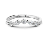 White gold Marquise and Round Diamond Half Eternity Band with Prong Setting_2