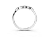 White gold Marquise and Round Diamond Half Eternity Band with Prong Setting_5